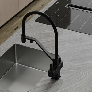 Смеситель для кухни Sancos Loro c подключением фильтра, матовый черный (SC4007MB)