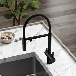 Смеситель для кухни Sancos Imola с подключением фильтра, матовый черный (SC4010MB)