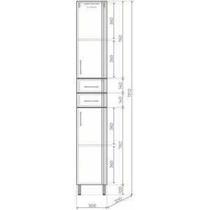 Пенал Style line Эко Стандарт 30х190 белый (ЛС-00002329)
