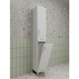 Пенал Style line Эко Стандарт 30х190 с бельевой корзиной, белый (ЛС-00002328)