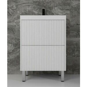Тумба под раковину Style line Стокгольм 60х45 белый рифленый софт (ЛС-00002333)