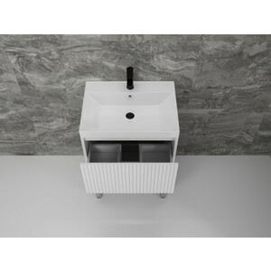 Тумба под раковину Style line Стокгольм 60х45 белый рифленый софт (ЛС-00002333)