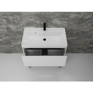 Тумба под раковину Style line Стокгольм 80х45 белый рифленый софт (ЛС-00002335)