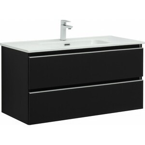 Тумба под раковину Aquanet Вега 100х45 черная (329593)