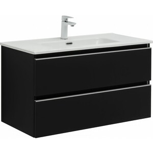 Тумба под раковину Aquanet Вега 90х45 черная (329598)