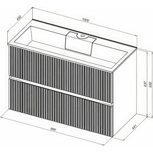 Тумба под раковину Aquanet Джейн 100х45 белая матовая (313288)