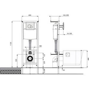 Комплект унитаза Santek Нео безободковый, с инсталляцией и черной клавишей, сиденьемикролифт (1WH501776)