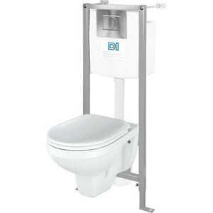 Комплект унитаза Rosa Рио с инсталляцией и клавишей хром, сиденье-микролифт