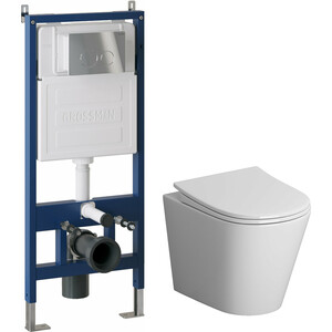 Комплект унитаза Niagara Vista с инсталляцией, клавишей Style хром глянцевая, сиденье-микролифт