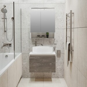 Тумба под раковину Runo Бари 60х45 железный камень (00-00001378)