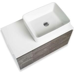 Тумба под раковину Runo Бари 80х45 железный камень (00-00001379)