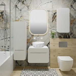 Тумба под раковину Runo Ницца 60х46 белая (00-00002122)