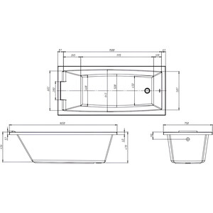 Акриловая ванна Marka One Aelita 165х75 (01ае1675)