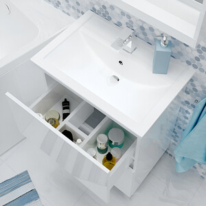 Тумба под раковину 1Marka Aris 70х45 белый глянец (У76054)