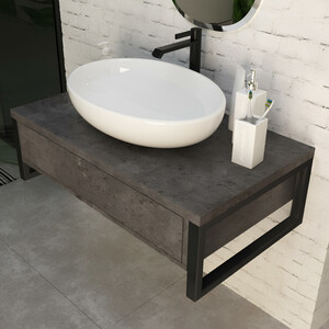Тумба под раковину 1Marka Grunge Loft 90х48 бетон темно-серый (У85849)