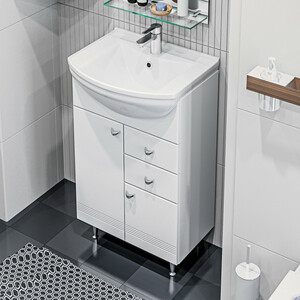 Тумба с раковиной 1Marka Story 55х31 правая, белая (У99316, 1WH110186)