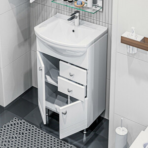 Тумба с раковиной 1Marka Story 55х31 правая, белая (У99316, 1WH110186)