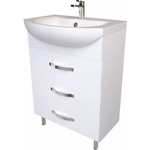 Тумба с раковиной 1Marka Вита 65х32 три ящика, белый глянец (У50110, 1WH207775)