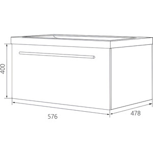 Тумба с раковиной 1Marka Соната 58х48 один ящик, белый глянец (У51037, 10.150.00580.001)