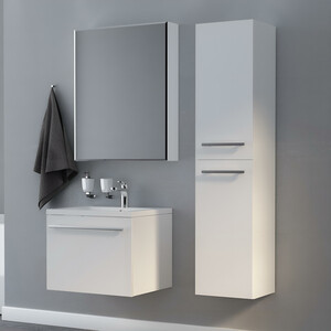 Тумба с раковиной 1Marka Соната 58х48 один ящик, белый глянец (У51037, 10.150.00580.001)