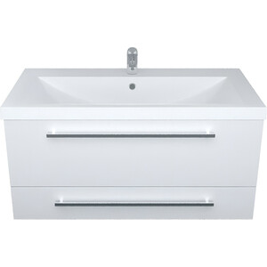 Тумба с раковиной 1Marka Соната 90х48 два ящика, белый глянец (У51044, 10.150.00900.001)