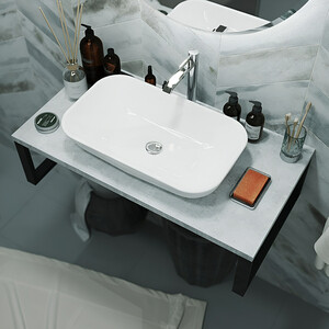 Столешница 1Marka Grunge Loft 90х48 бетон светлый (У85840)