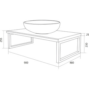 Столешница 1Marka Grunge Loft 90х48 дуб намибия (У85834)
