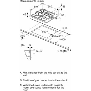 Газовая варочная панель Bosch PBP6C5B62Q
