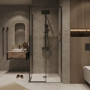 Душевой уголок Grossman Galaxy 90x90 прозрачный, графит сатин (300.K33.01.9090.42.00)