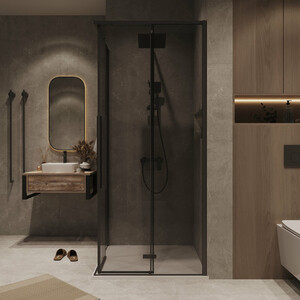 Душевой уголок Grossman Galaxy 80x80 тонированный, черный матовый (300.K33.01.8080.21.10)