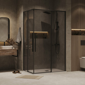 Душевой уголок Grossman Galaxy 90x80 тонированный, черный матовый (300.K33.01.9080.21.10)