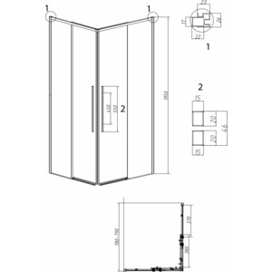 Душевая дверь Grossman Galaxy 80х195 прозрачная, хром (1/2.K33.01.80.10.00)