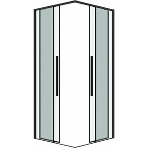 Душевая дверь Grossman Galaxy 110х195 прозрачная, черная матовая (1/2.K33.01.11.21.00)