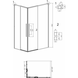 Душевая дверь Grossman Galaxy 70х195 прозрачная, золото сатин (1/2.K33.01.70.32.00)