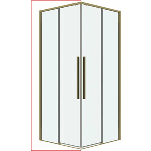 Душевая дверь Grossman Galaxy 90х195 прозрачная, золото сатин (1/2.K33.01.90.32.00)