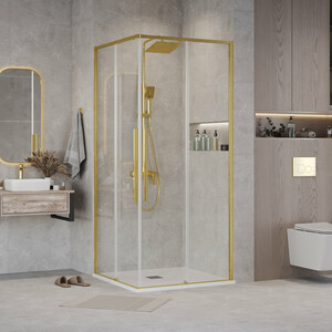 Душевая дверь Grossman Galaxy 120х195 прозрачная, золото сатин (1/2.K33.01.12.32.00)