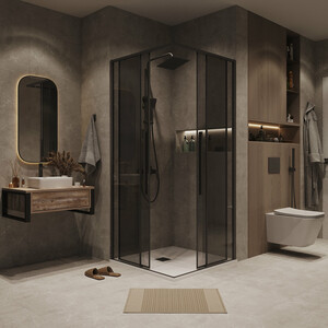 Душевая дверь Grossman Galaxy 90х195 тонированная, черная матовая (1/2.K33.01.90.21.10)