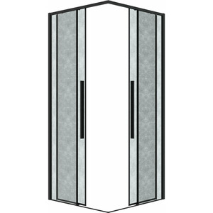 Душевая дверь Grossman Galaxy 120х195 шиншилла, черная матовая (1/2.K33.01.12.21.02)