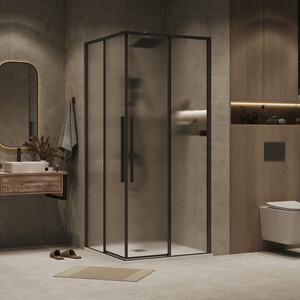 Душевая дверь Grossman Galaxy 120х195 шиншилла, черная матовая (1/2.K33.01.12.21.02)