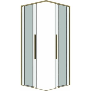 Душевой уголок Grossman Galaxy 70х70 прозрачный, золото сатин (300.K33.01.7070.32.00)