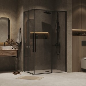 Душевой уголок Grossman Galaxy 120х70 тонированный, черный матовый (300.K33.01.1270.21.10)