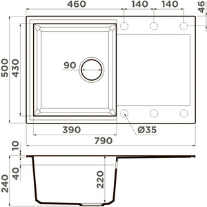 Кухонная мойка Omoikiri Sakaime 79 espresso (4997227)