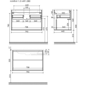 Тумба под раковину Sancos Marmi 1.0 80х45 дуб галифакс натуральный (MR1.080EG)