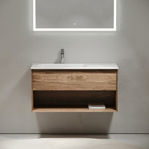 Тумба под раковину Sancos Marmi 1.0 100х45 левая, дуб чарльстон (MR1.0100LECH)