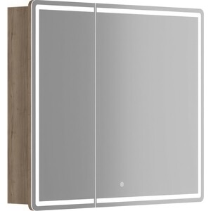 Зеркальный шкаф Sancos Mirror 90х75 подсветка, сенсор, дуб галифакс натуральный (MI90EG)