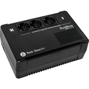 ИБП Systeme Electric Back-Save BV 400 ВА, автоматическая регулировка напряжения, 3 розетки Schuko, 230 В, 1 USB Type-A