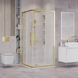 Душевой уголок Grossman Cosmo 80x80 прозрачный, золото сатин (300.K33.02.8080.32.00)