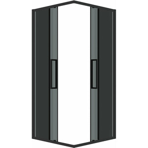 Душевой уголок Grossman Cosmo 90x90 тонированный, черный матовый (300.K33.02.9090.21.10)
