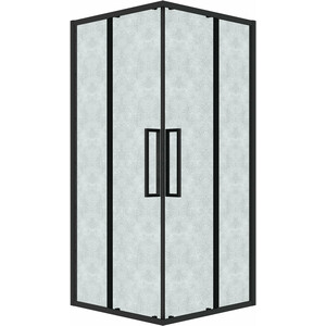 Душевой уголок Grossman Cosmo 80x80 шиншилла, черный матовый (300.K33.02.8080.21.02)