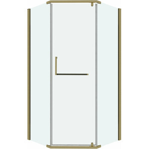Душевой уголок Grossman Pragma 90x90 прозрачный, золото сатин (302.K33.03.9090.32.00)